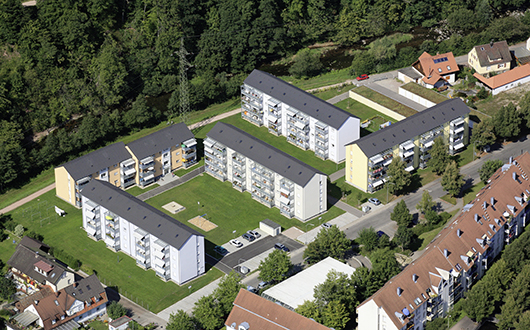 Wohnanlage Wiesenweg von oben
