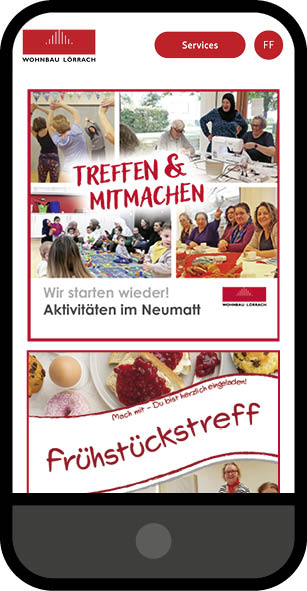 Ansicht Kundenportal Neuigkeiten