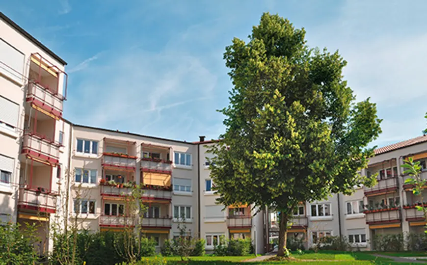 Ansicht des Innenhofs der Wölblin-Anlage